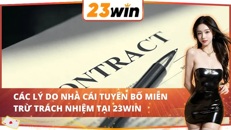 Các lý do nhà cái tuyên bố miễn trừ trách nhiệm 23Win